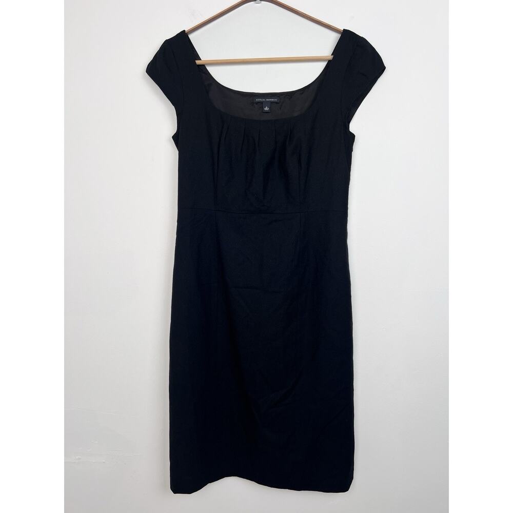 Banana Republic Sz 8 Black Wool Sheath Dress Cap Sleeve Career‎ Business Teacher